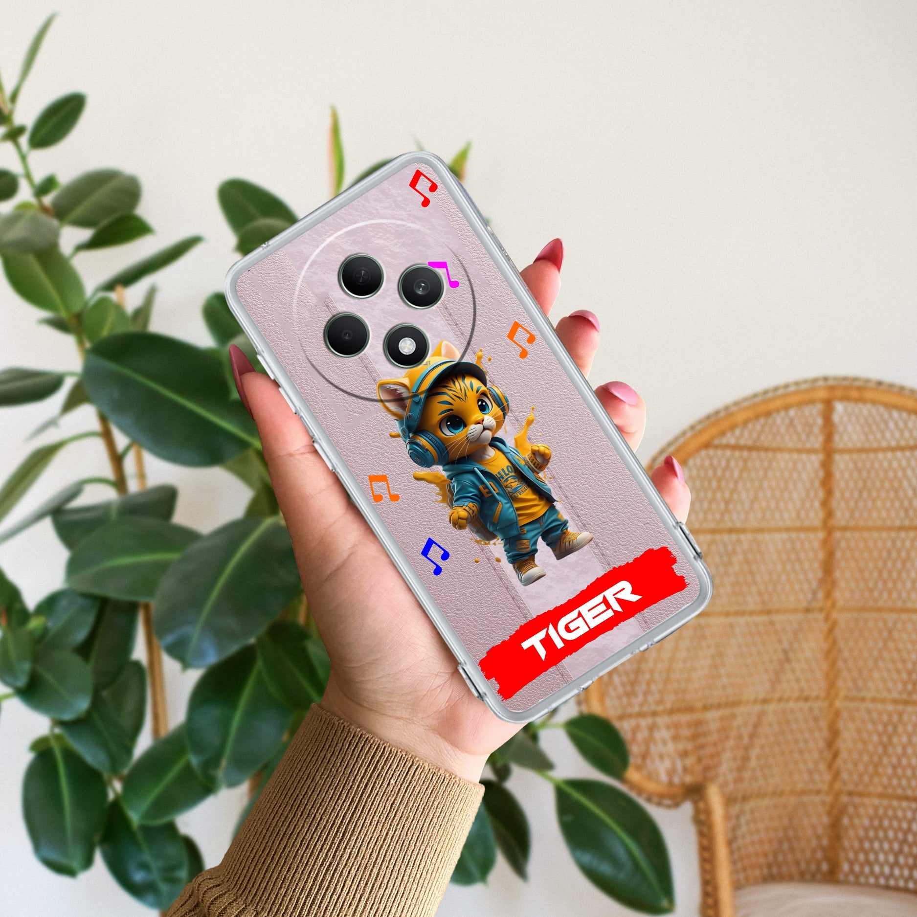 Music Cat Customize Anti Yellow Case For Oppo F27 5G