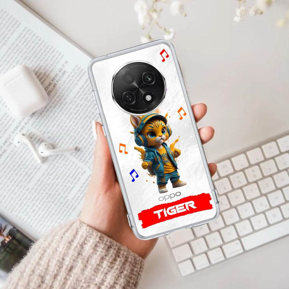 Music Cat Customize Transparent Silicon Case For Oppo