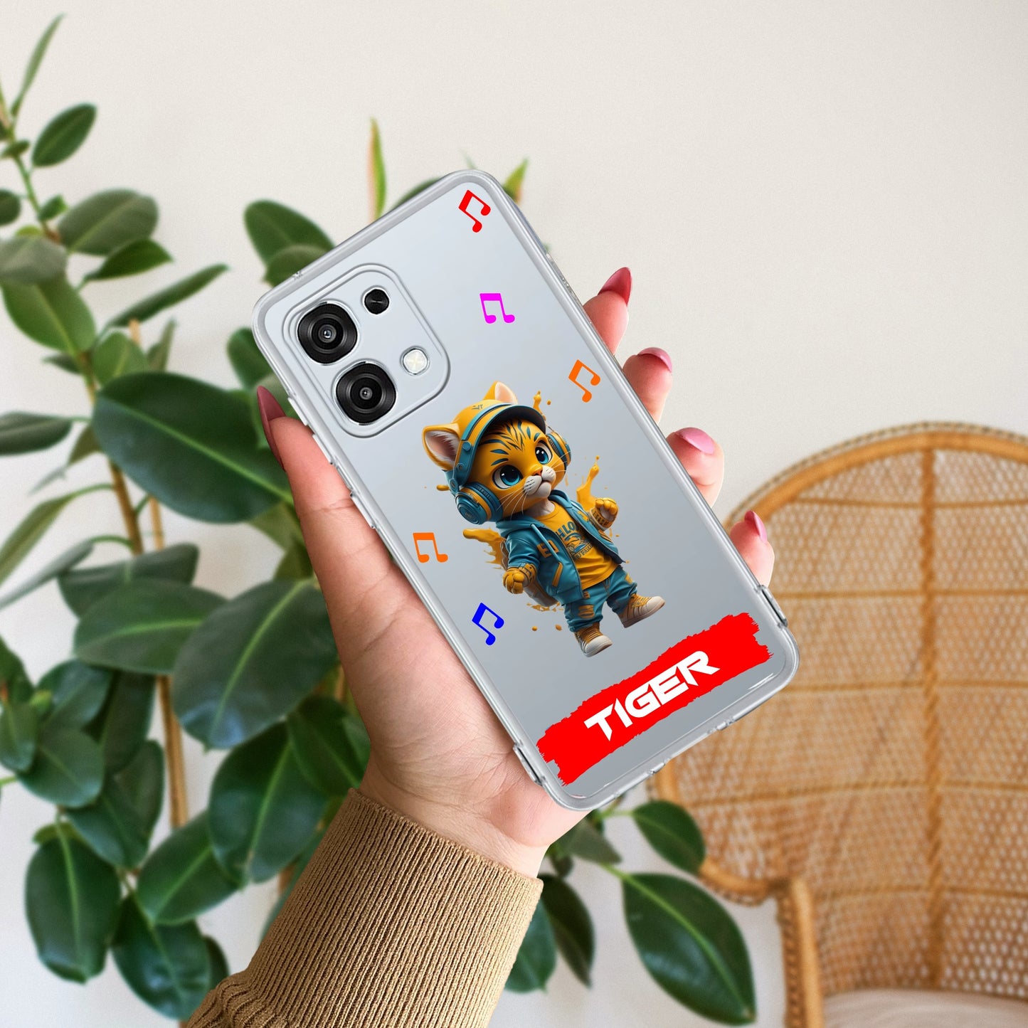 Music Cat Customize Transparent Silicon Case For Oppo