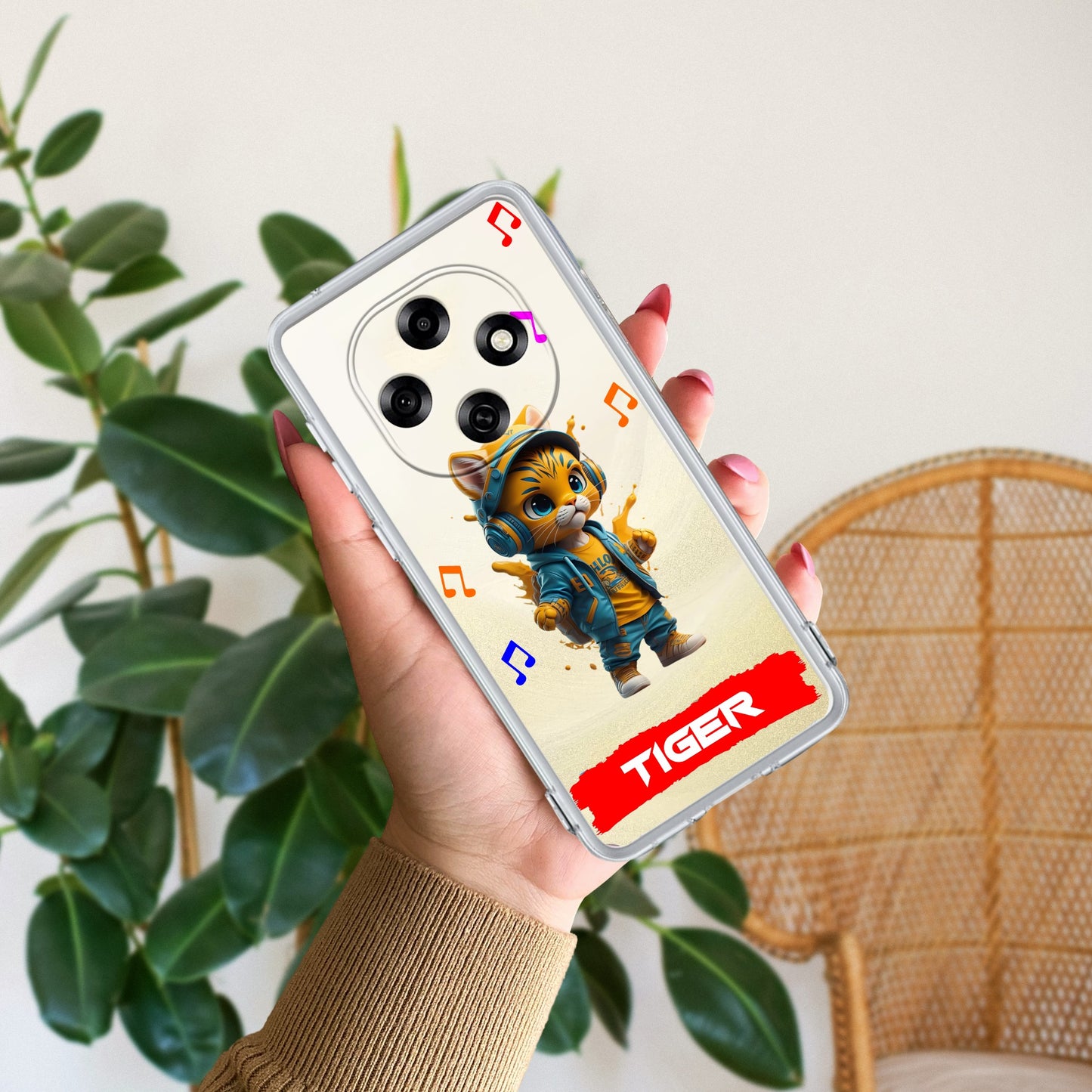 Music Cat Customize Transparent Silicon Case For Oppo