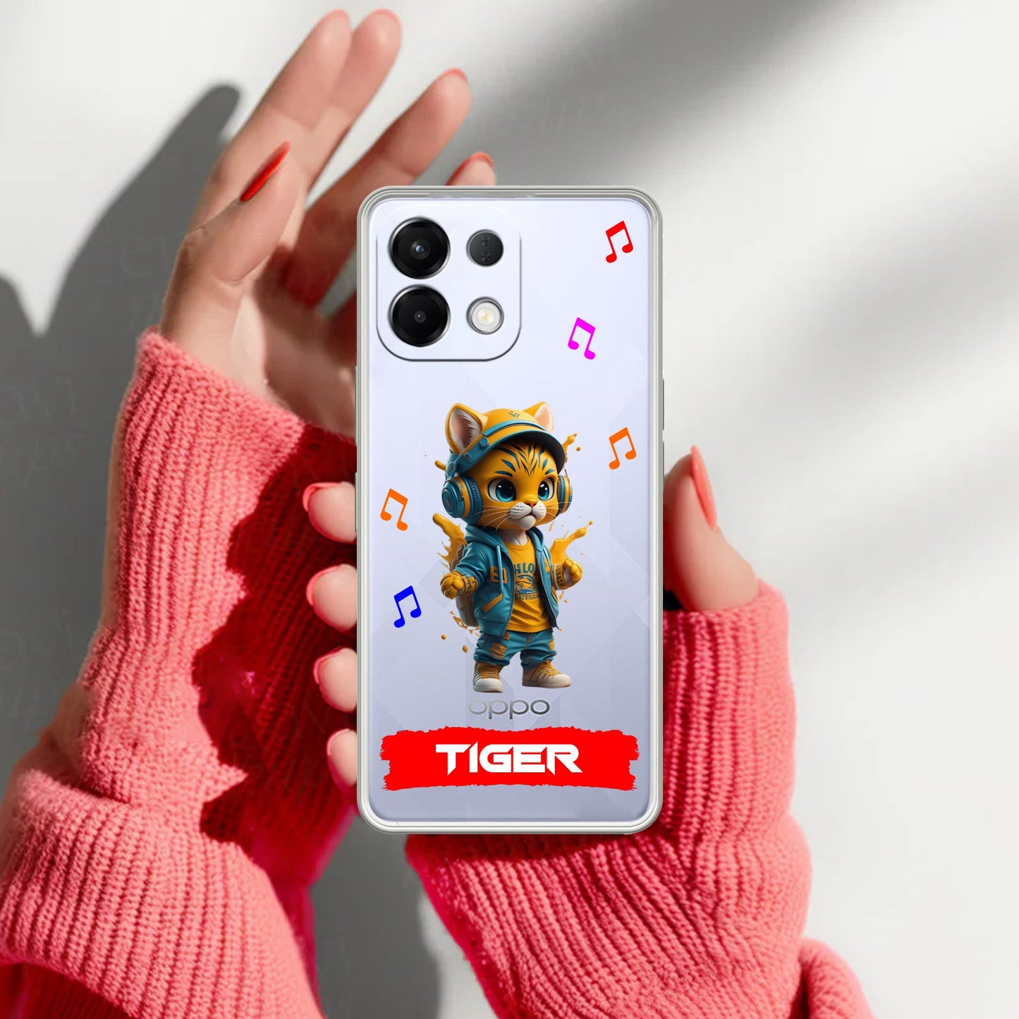 Music Cat Customize Transparent Silicon Case For Oppo
