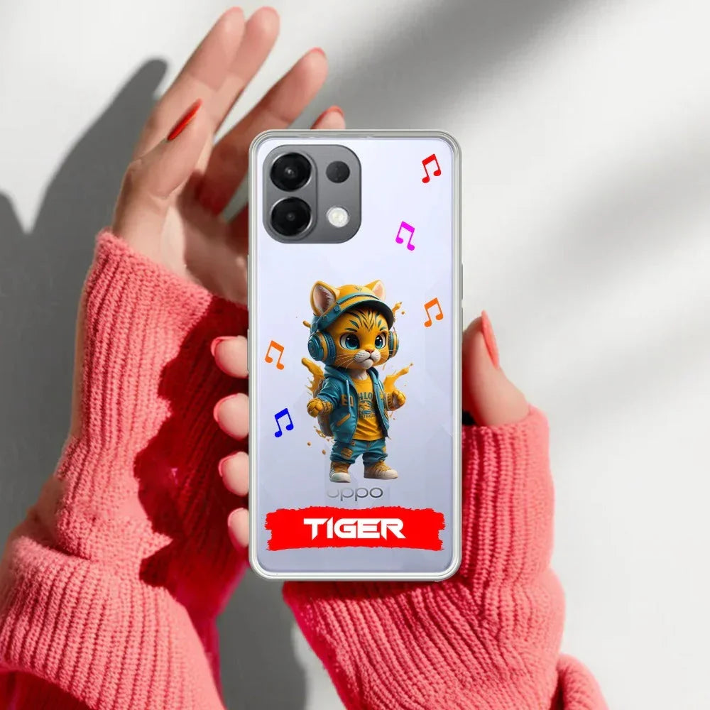Music Cat Customize Transparent Silicon Case For Oppo Reno 13 Pro 5G