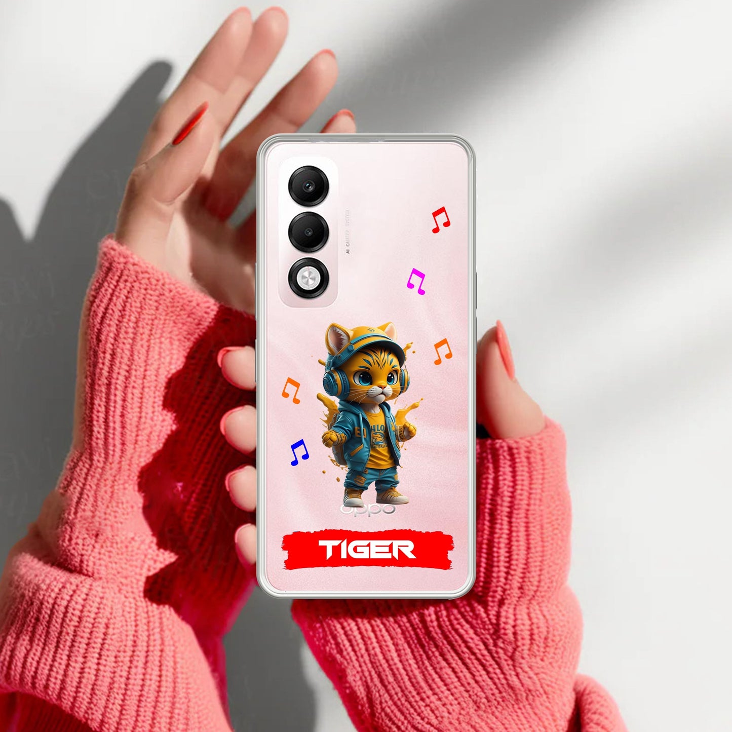 Music Cat Customize Transparent Silicon Case For Oppo