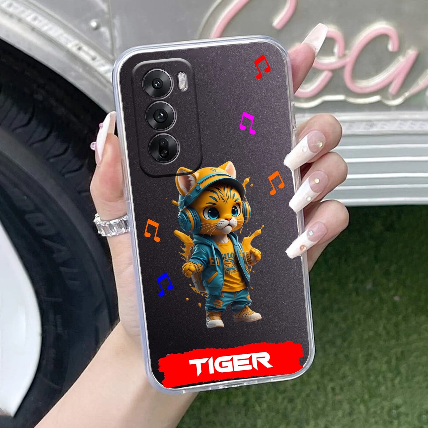 Music Cat Customize Transparent Silicon Case For Oppo