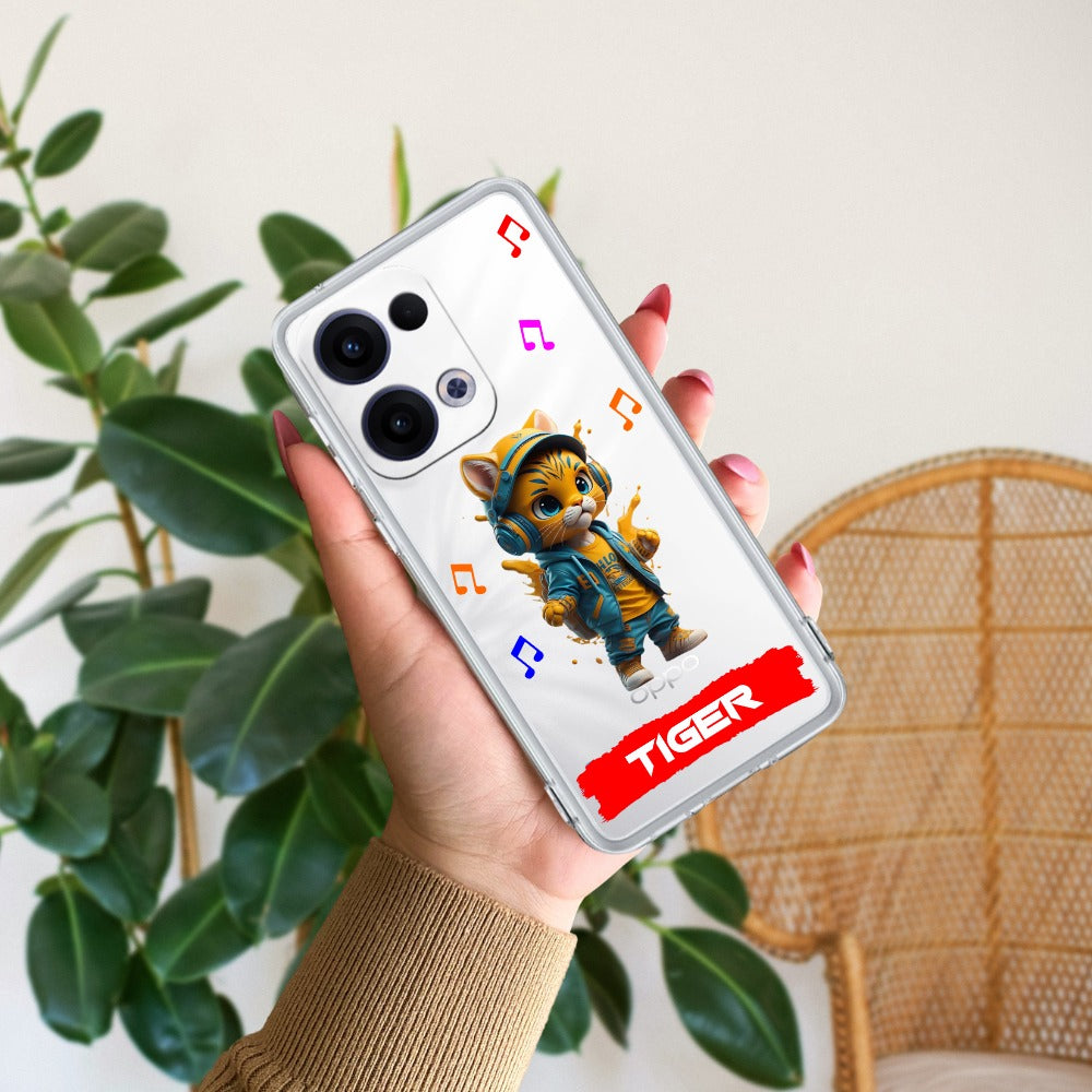 Music Cat Customize Transparent Silicon Case For Oppo