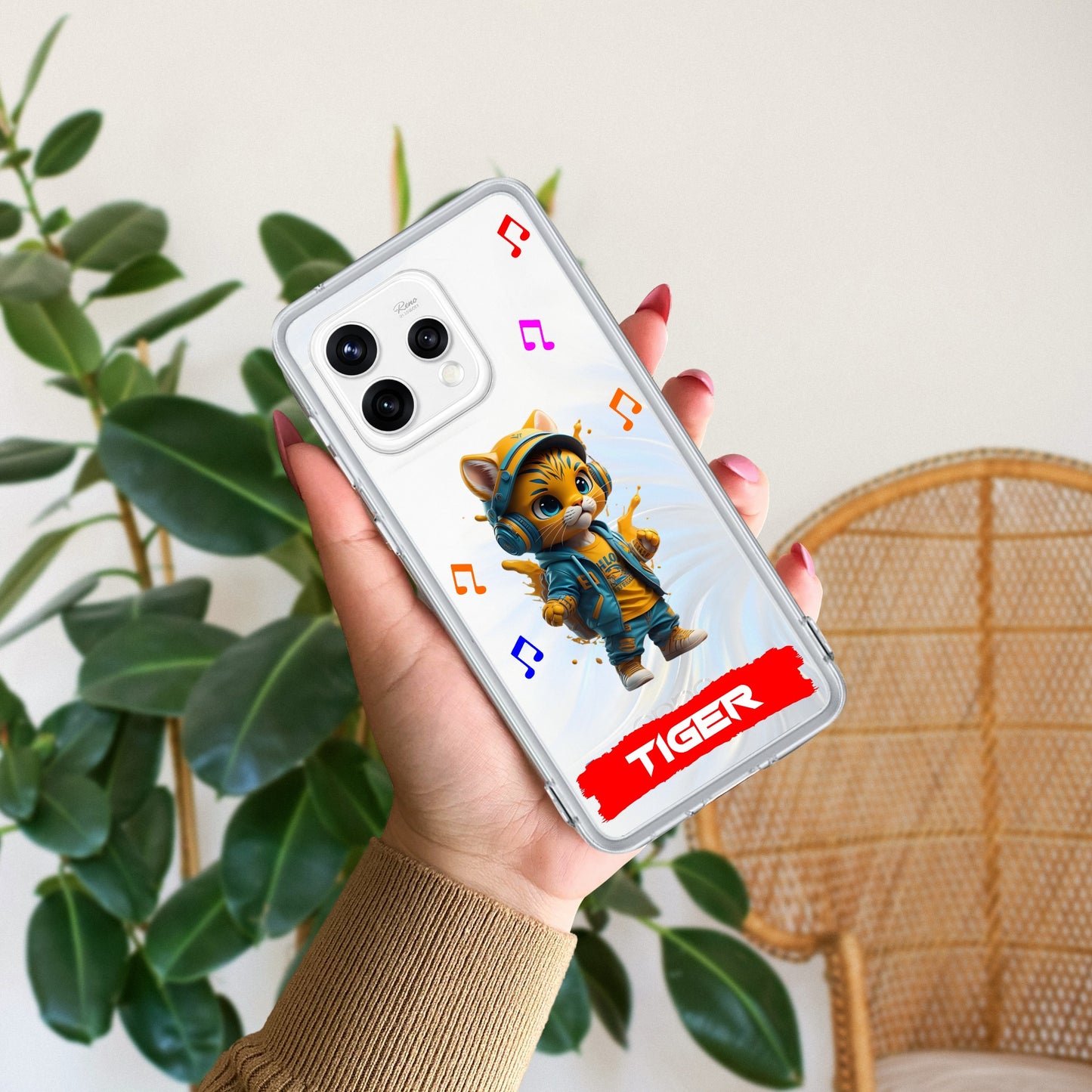 Music Cat Customize Transparent Silicon Case For Oppo