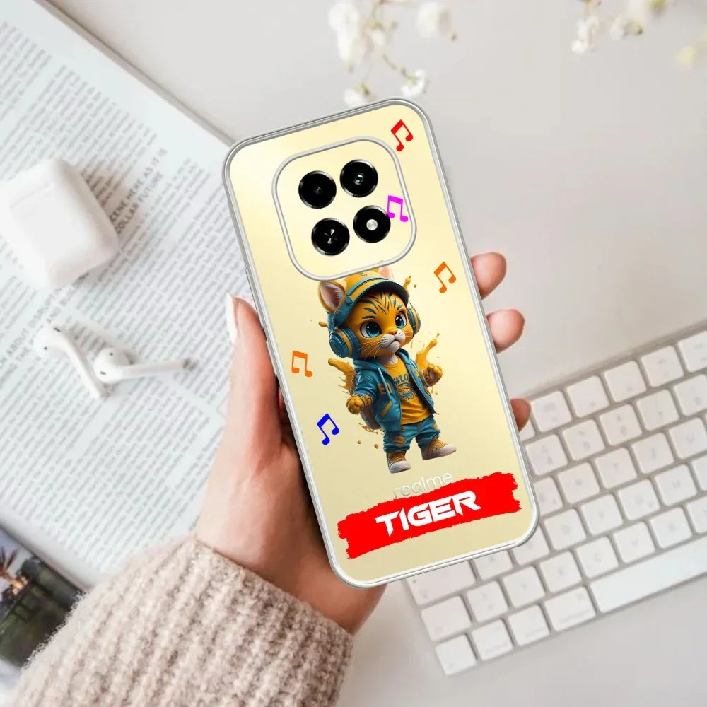 Music Cat Customize Transparent Silicon Case For Realme C65 5G