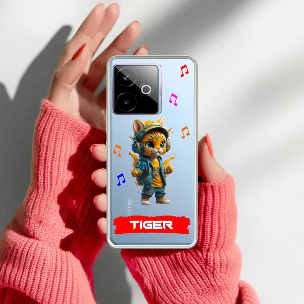 Music Cat Customize Transparent Silicon Case For Realme GT 7T 5G