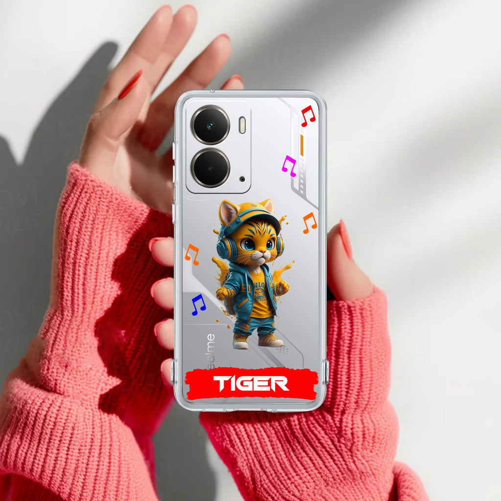 Music Cat Customize Anti Yelllow Case For Realme P3 5G
