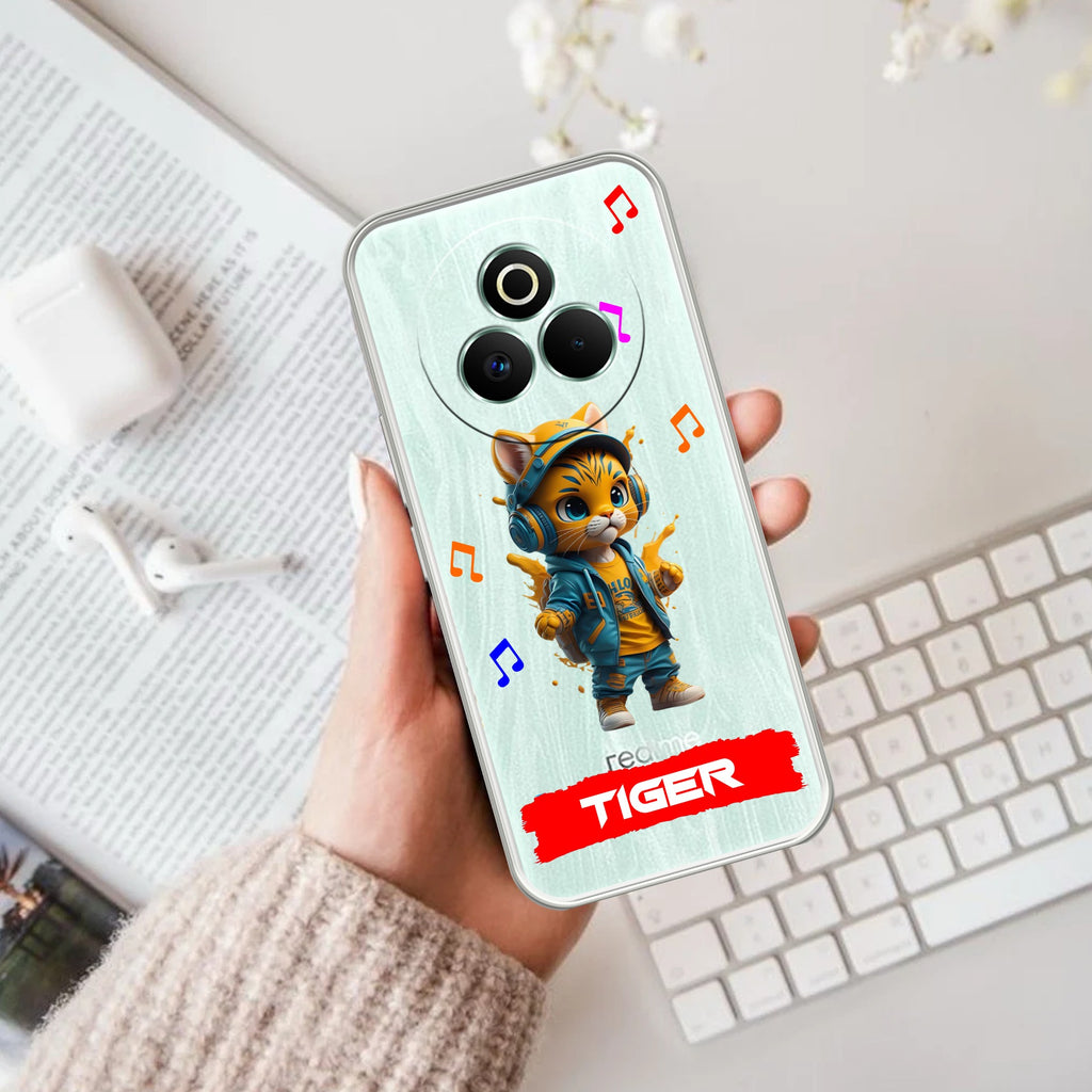 Music Cat Customize Anti Yelllow Case For Realme P3 Pro 5G