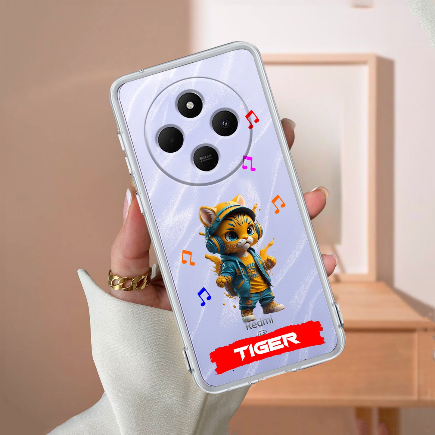 Music Cat Customize Transparent Silicon Case For Redmi/Xiaomi