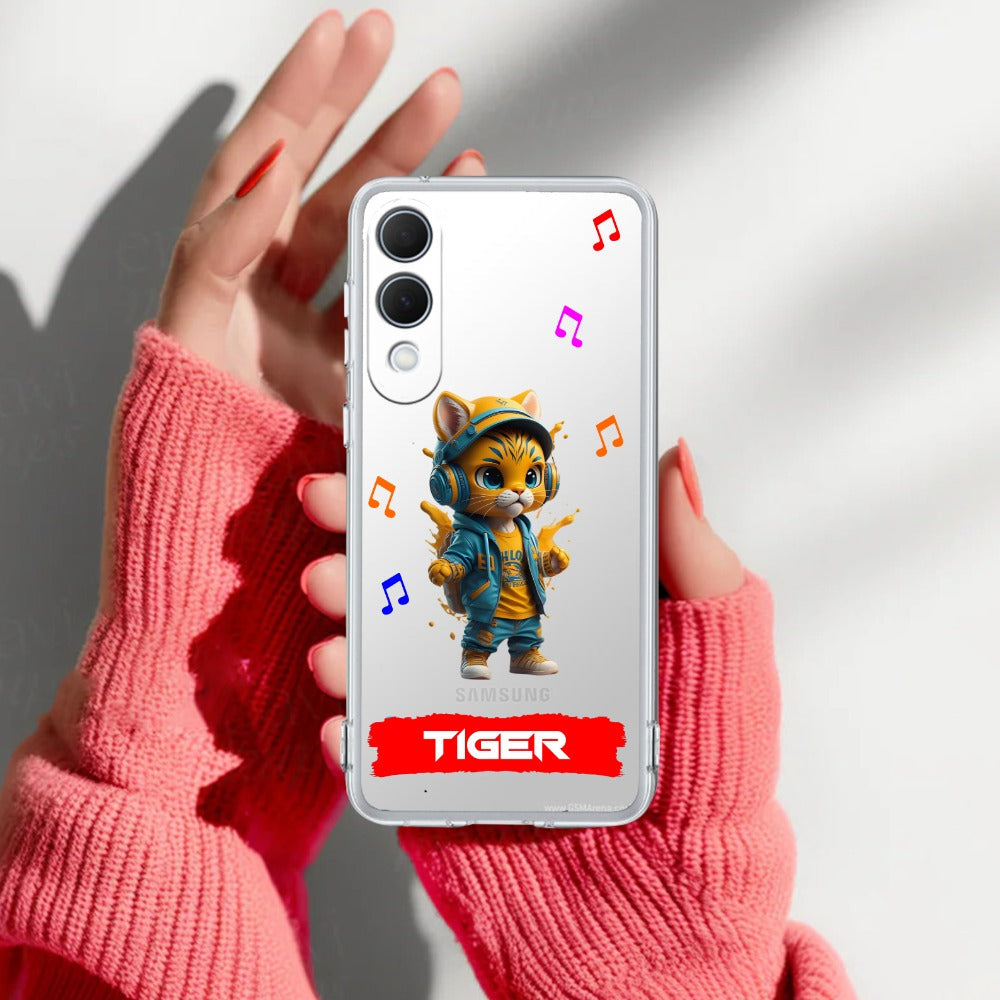 Music Cat Customize Transparent Silicon Case For Samsung