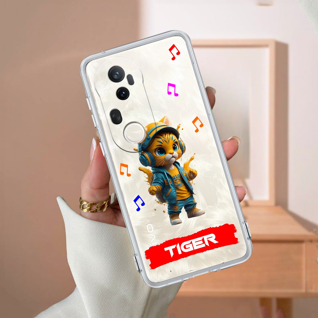 Music Cat Customize Transparent Silicon Case For Vivo T4 Ultra 5G