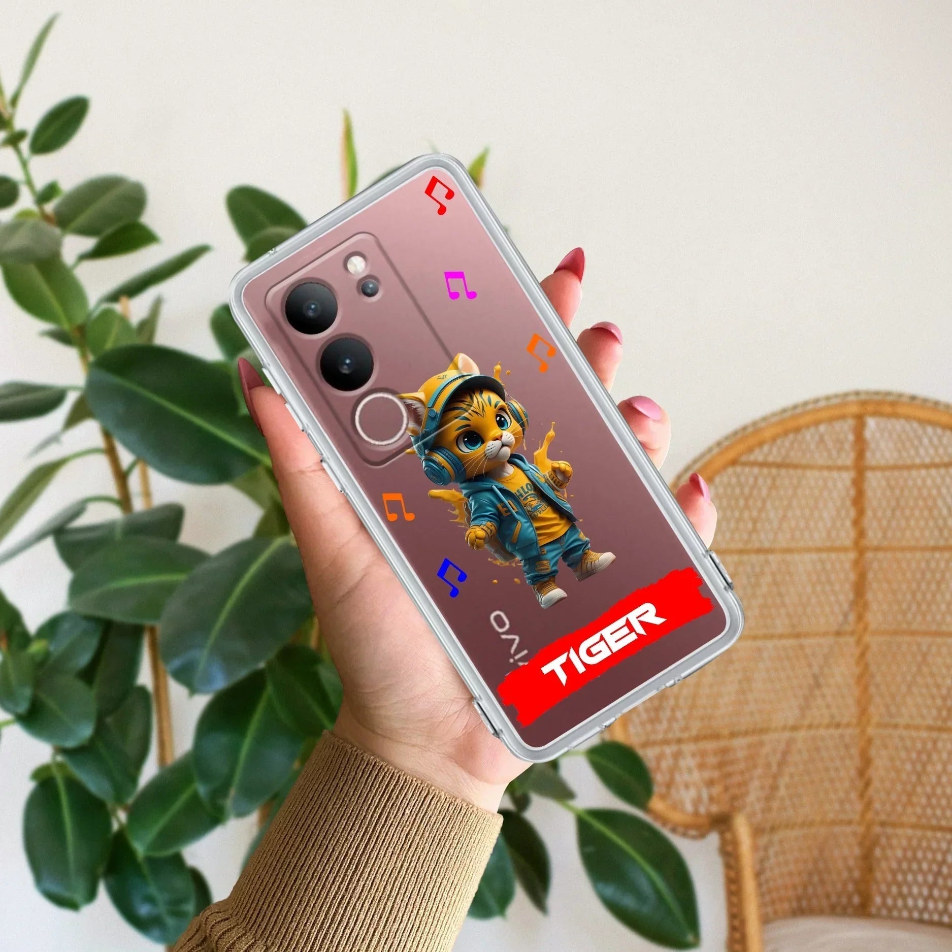 Music Cat Customize Transparent Silicon Case For Vivo Y75 4G