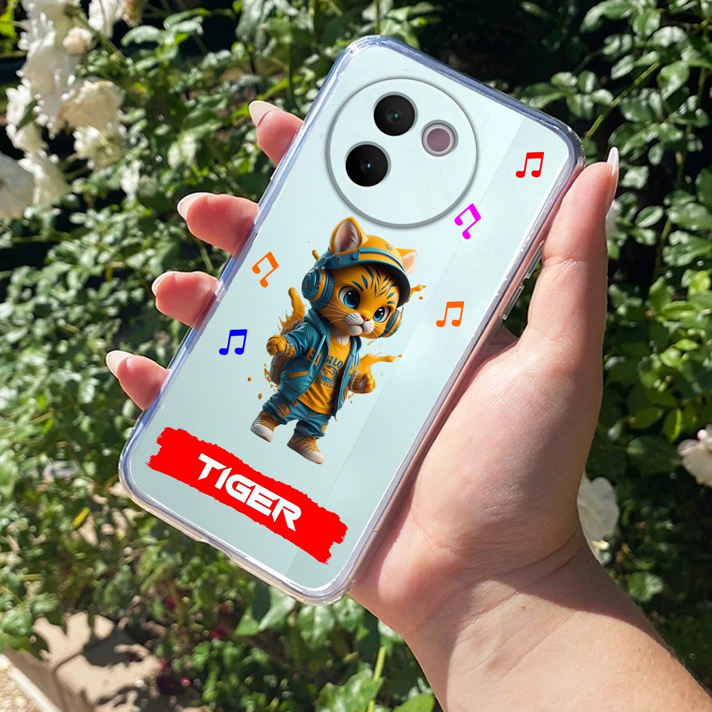 Music Cat Customize Transparent Silicon Case For Vivo