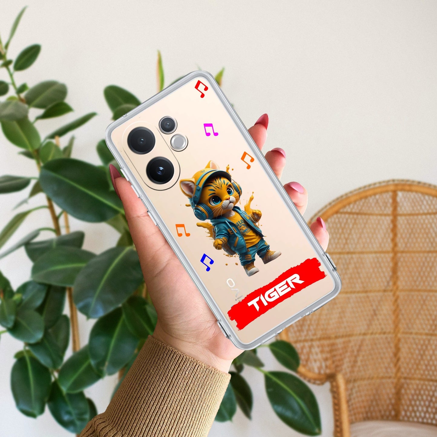Music Cat Customize Transparent Silicon Case For Vivo