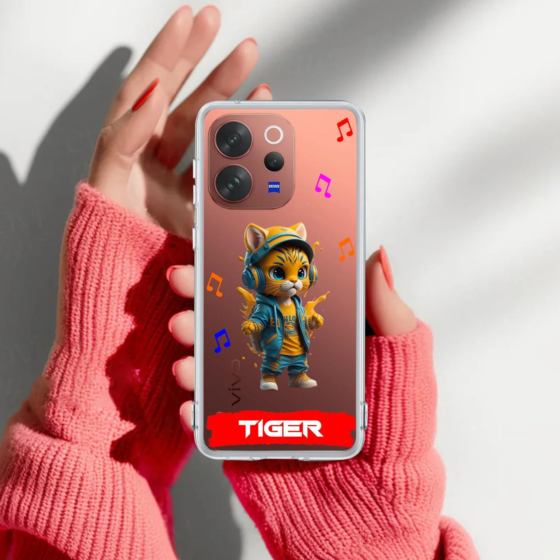 Music Cat Customize Transparent Silicon Case For Vivo Y400 5G