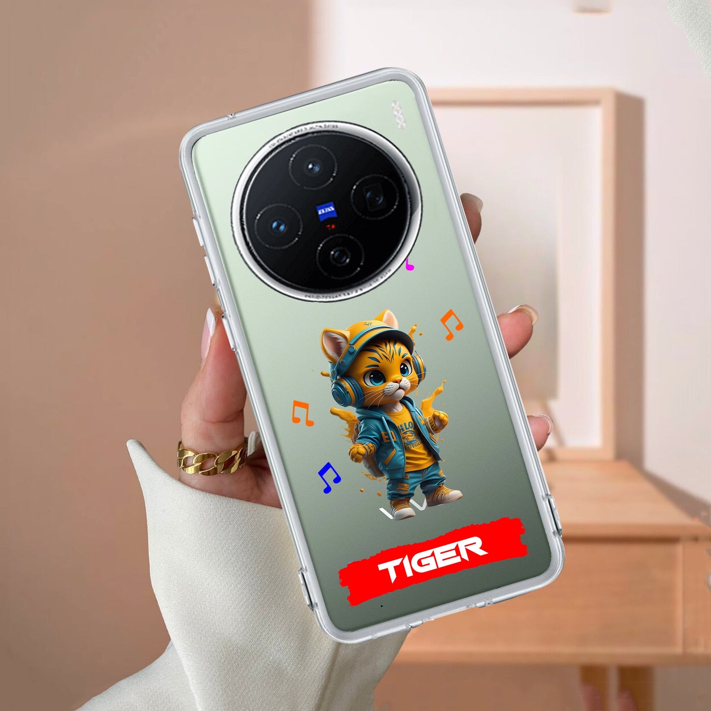 Music Cat Customize Transparent Silicon Case For Vivo