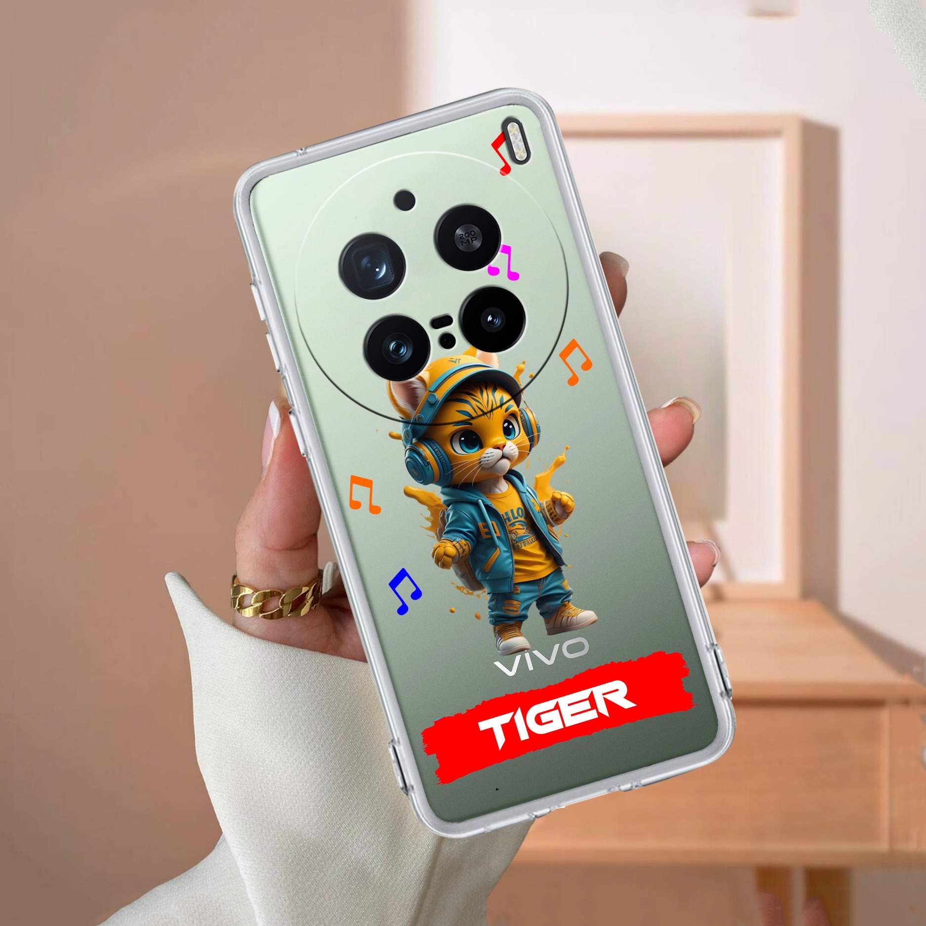 Music Cat Customize Transparent Silicon Case For Vivo X200 Pro 5G