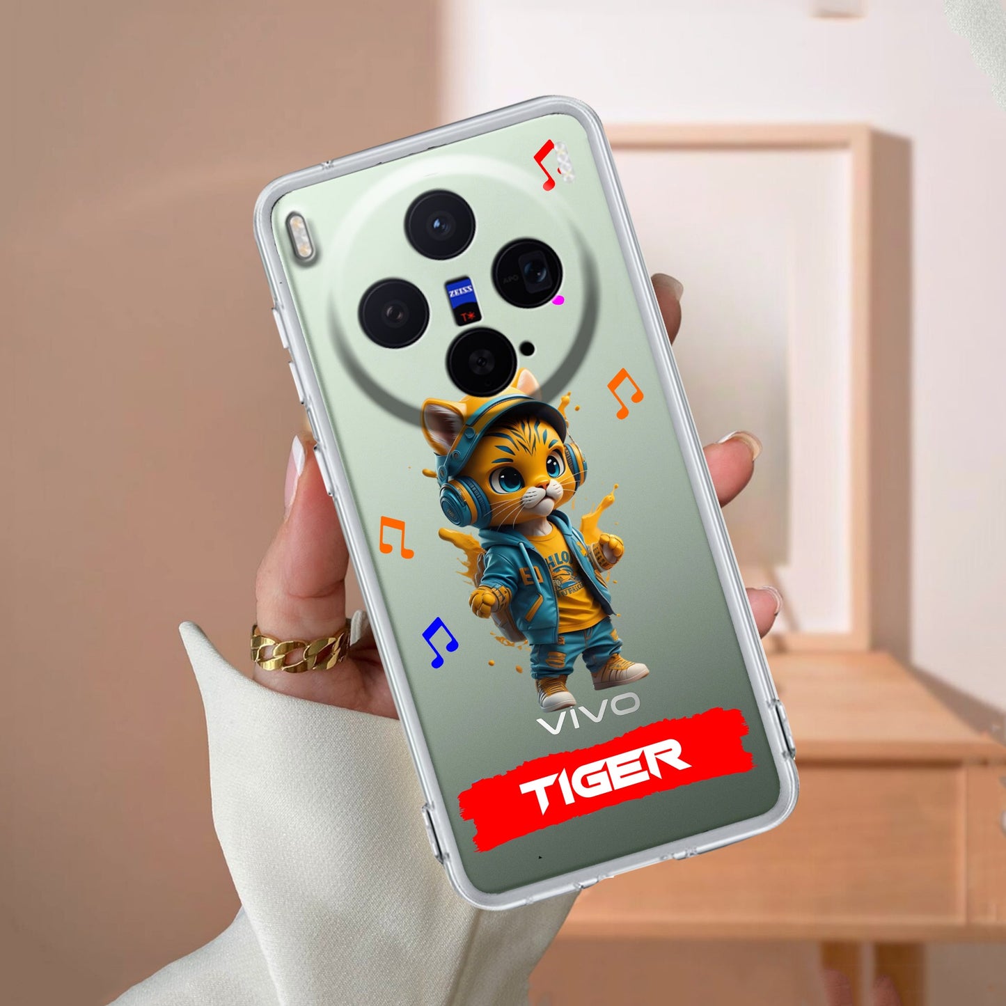 Music Cat Customize Transparent Silicon Case For Vivo