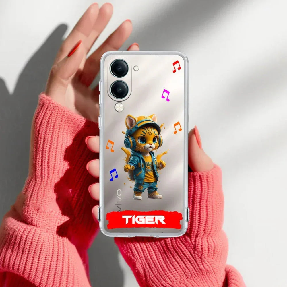 Music Cat Customize Transparent Silicon Case For Vivo Y19e