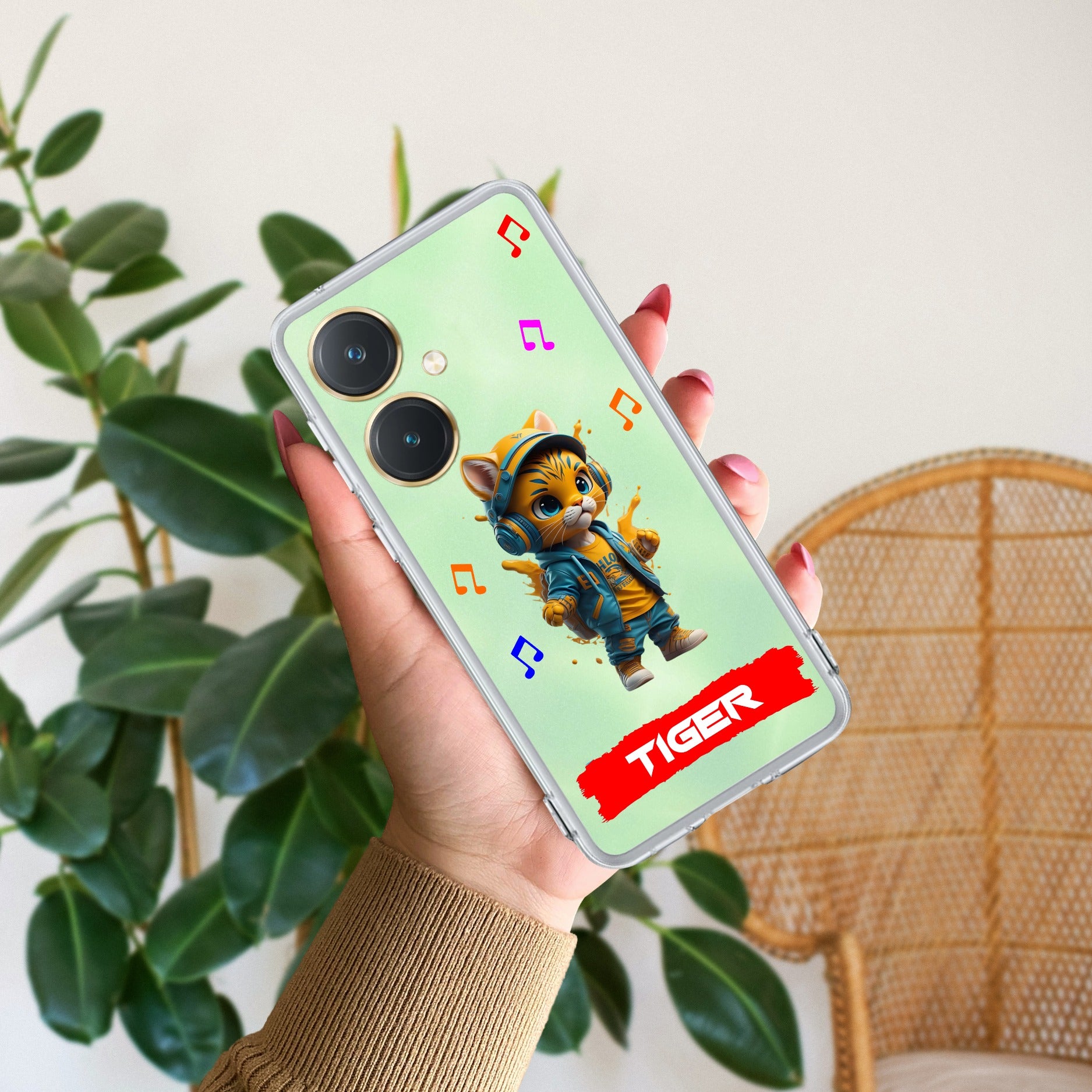 Music Cat Customize Transparent Silicon Case For Vivo Y27 4G