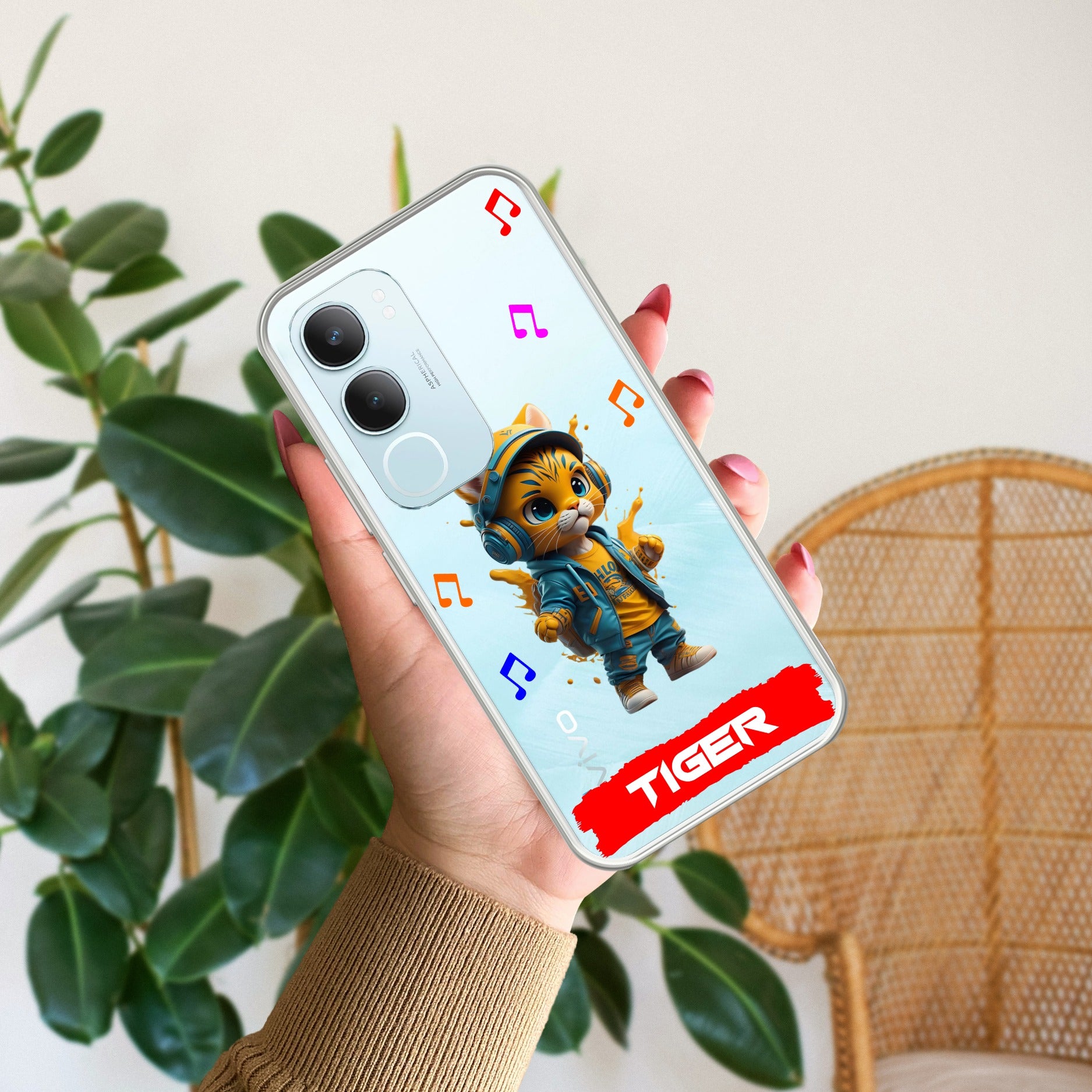Music Cat Customize Transparent Silicon Case For Vivo Y29 5G