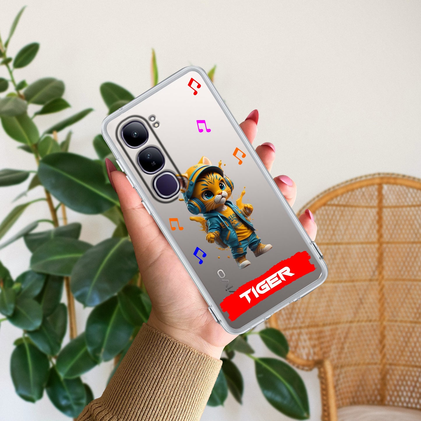 Music Cat Customize Transparent Silicon Case For Vivo