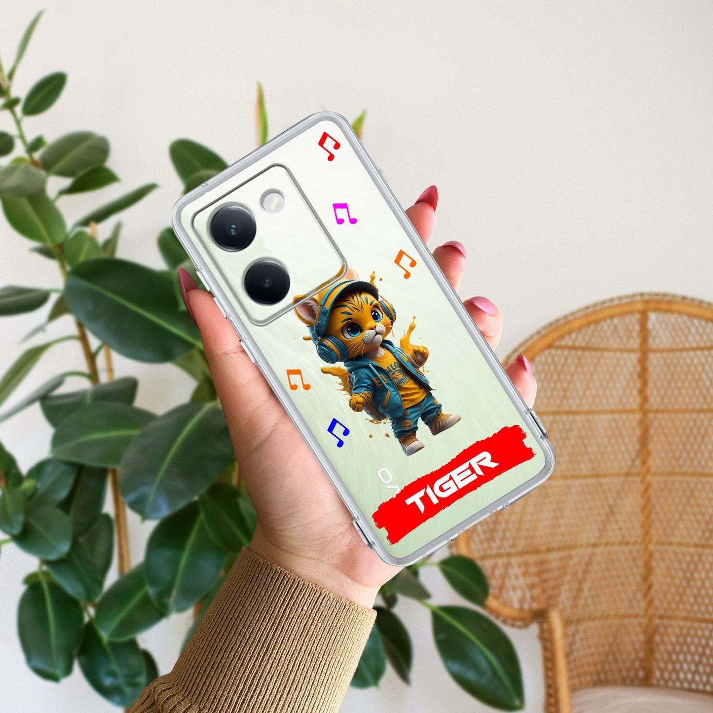 Music Cat Customize Transparent Silicon Case For Vivo