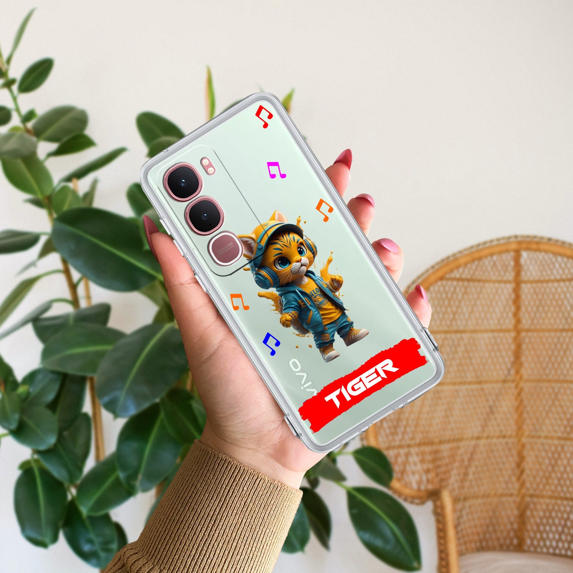 Music Cat Customize Transparent Silicon Case For Vivo Y31 5G