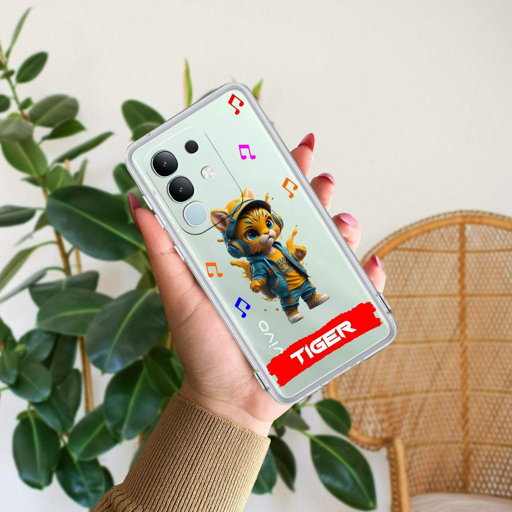 Music Cat Customize Anti Yellow Case For Vivo Y31 Pro 5G