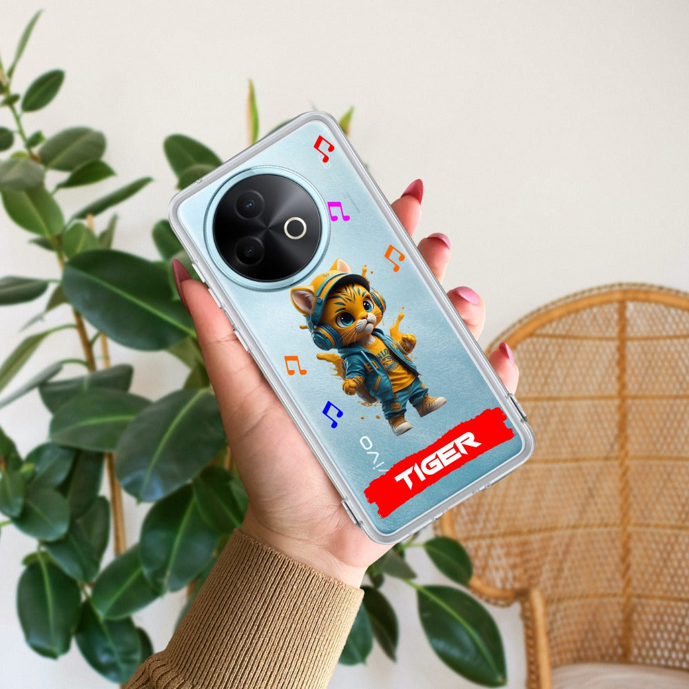 Music Cat Customize Transparent Silicon Case For Vivo