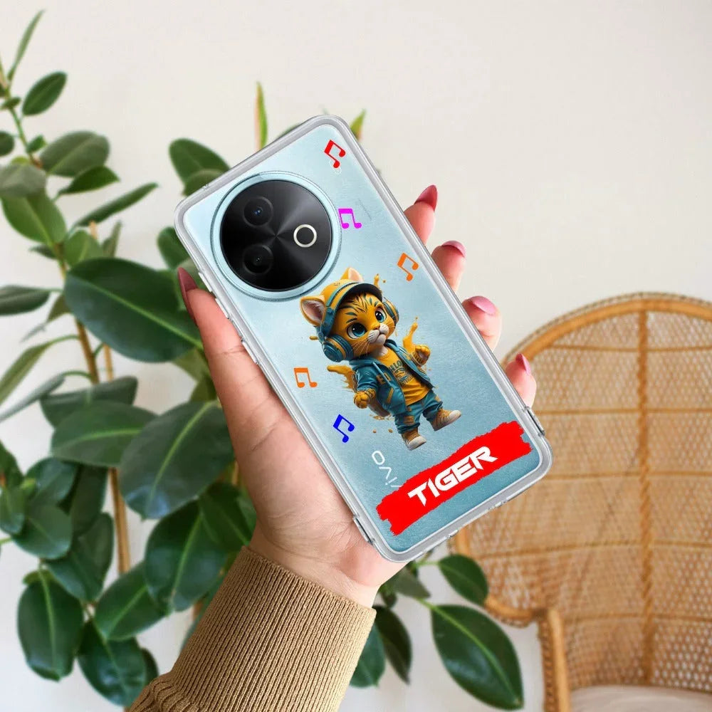 Music Cat Customize Transparent Silicon Case For Vivo Y28s/ Y28e