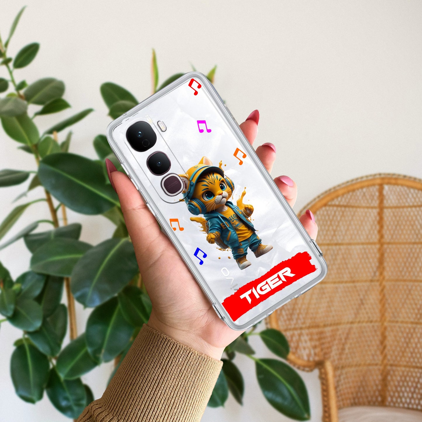 Music Cat Customize Transparent Silicon Case For Vivo