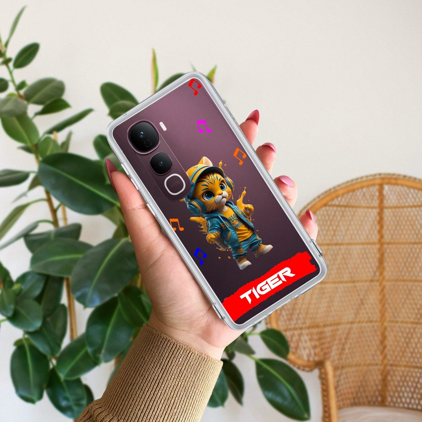 Music Cat Customize Transparent Silicon Case For Vivo