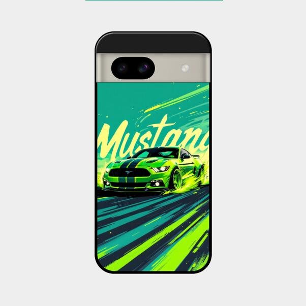 Mustang Super Sports Car Glass Case Cover For Google Pixel 8A 5G