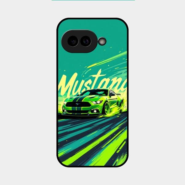 Mustang Super Sports Car Glass Case Cover For Google Pixel 9A 5G