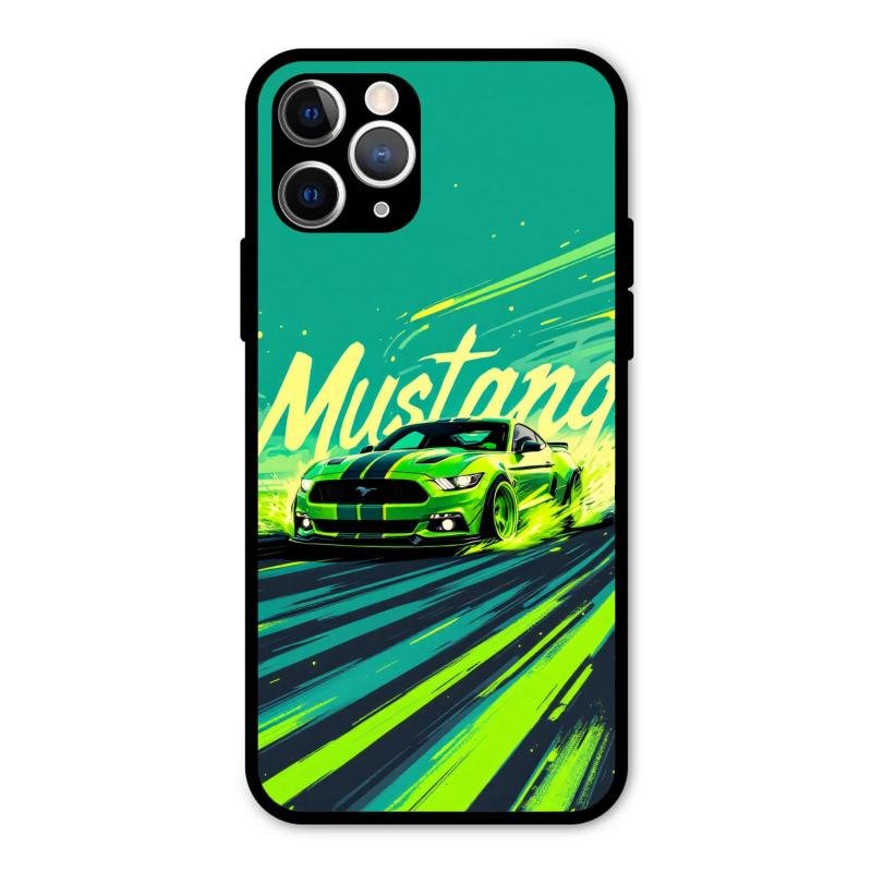 Mustang Super Sports Car Glass Case Cover For iPhone 11 Pro