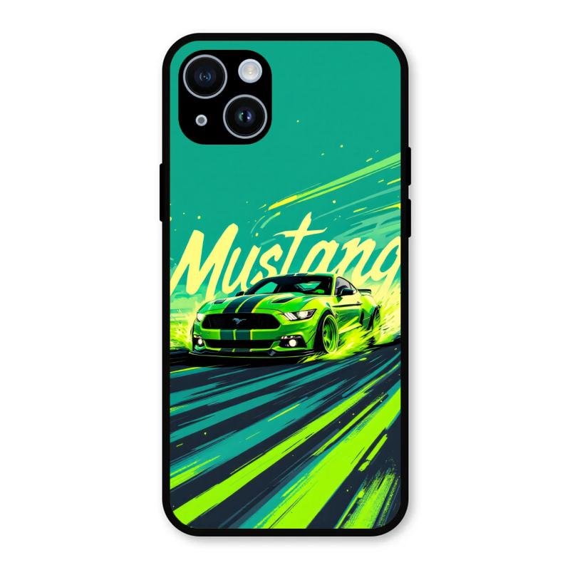Mustang Super Sports Car Glass Case Cover For iPhone 14 Plus