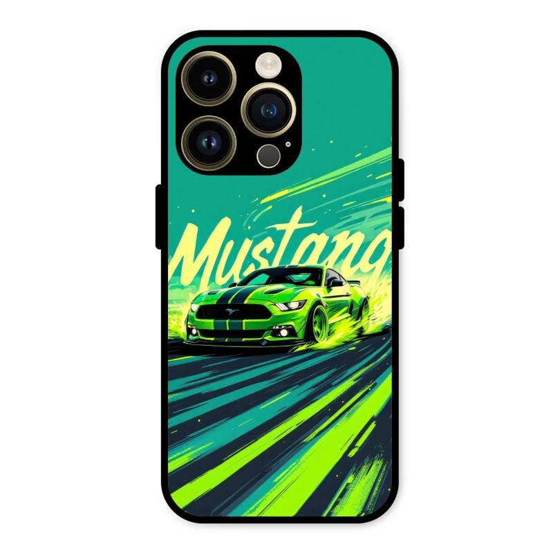 Mustang Super Sports Car Glass Case Cover For iPhone 14 Pro