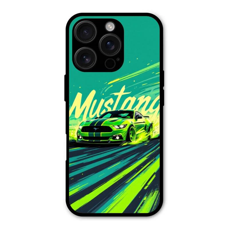 Mustang Super Sports Car Glass Case Cover For iPhone 16 Pro Max