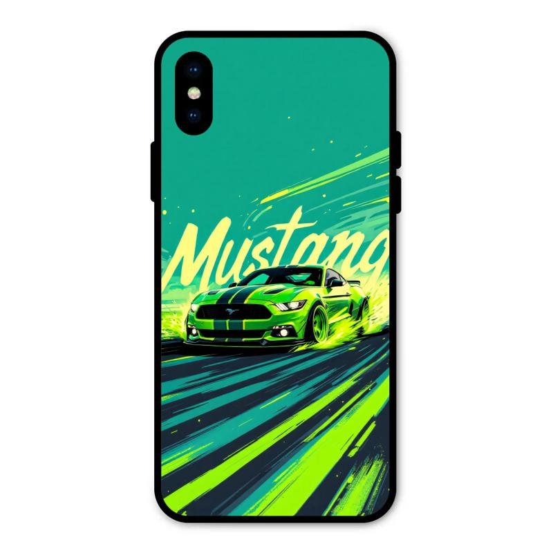 Mustang Super Sports Car Glass Case Cover For iPhone XS