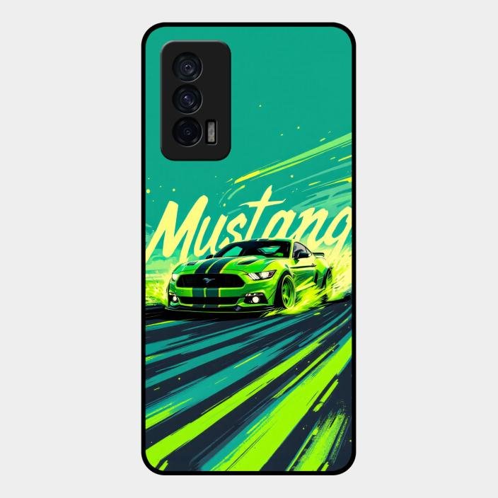 Mustang Super Sports Car Glass Case Cover For Iqoo 7 5G