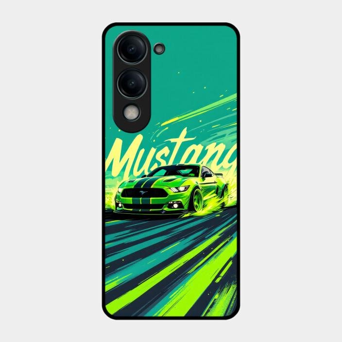 Mustang Super Sports Car Glass Case Cover For Iqoo Z10 Lite