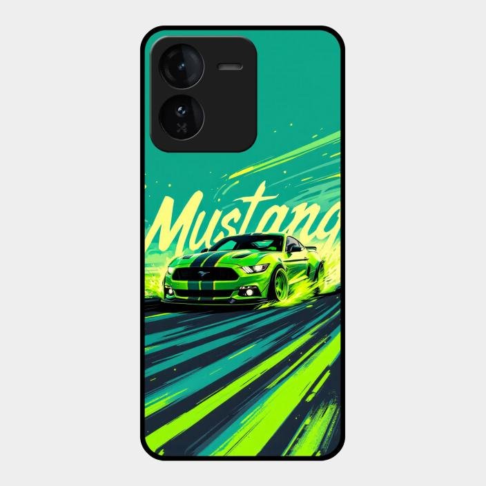 Mustang Super Sports Car Glass Case Cover For Iqoo Z9 5G