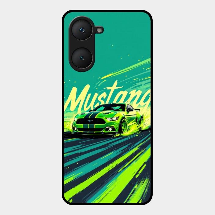 Mustang Super Sports Car Glass Case Cover For Iqoo Z9 Lite 5G