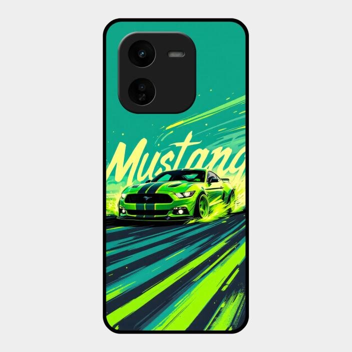 Mustang Super Sports Car Glass Case Cover For Iqoo Z9X 5G