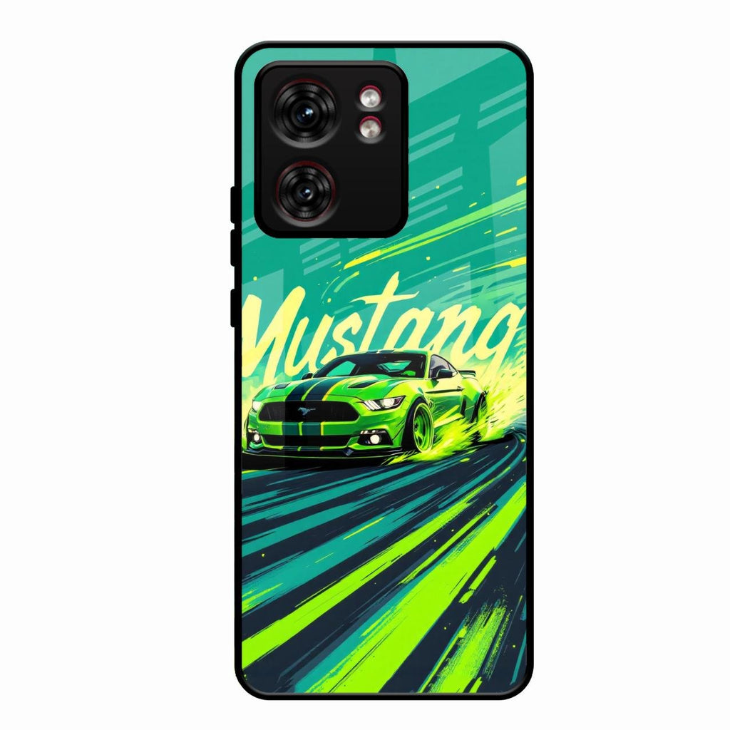 Mustang Super Sports Car Glass Case Cover For Motorola Edge 40