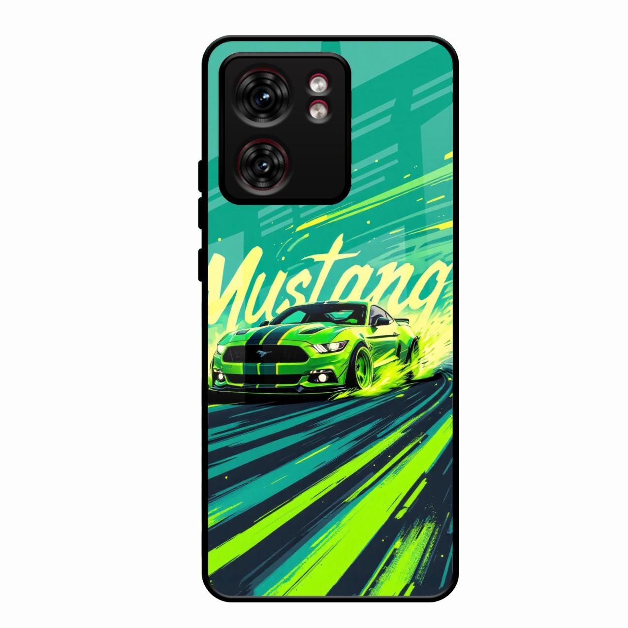 Mustang Super Sports Car Glass Case Cover For Motorola Edge 40