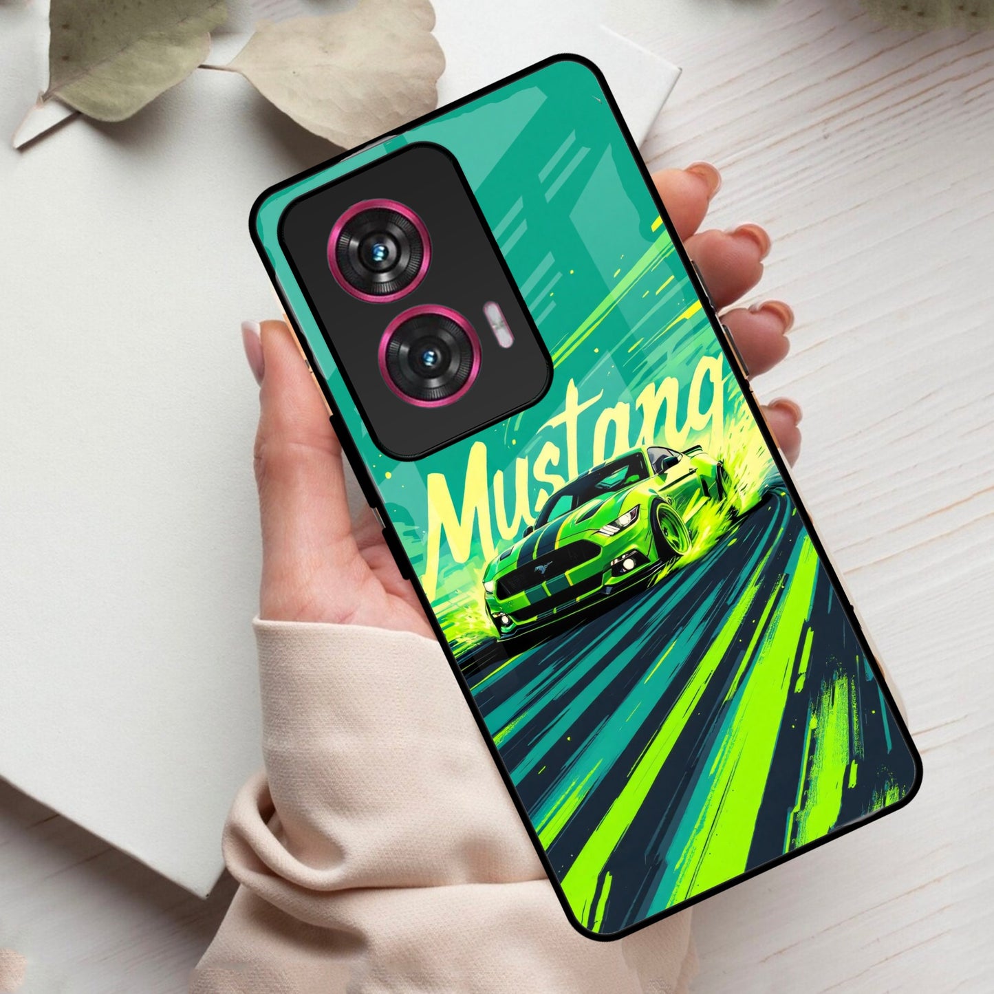 Mustang Super Sports Car Glass Case Cover For Motorola